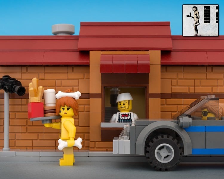 Banksy caveman fast food